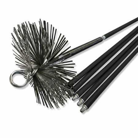 TRUSE SI ACCESORII PROFESIONALE DE CURATARE HORN - Trusa profesionala de curatat hornuri 8m, cu arc si perie otel plat D350