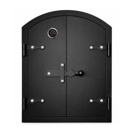 ACCESORII SOBĂ, ȘEMINEU ȘI CUPTOR - Ușă afumătoare oțel 600x500 mm cu termometru inox 350°C