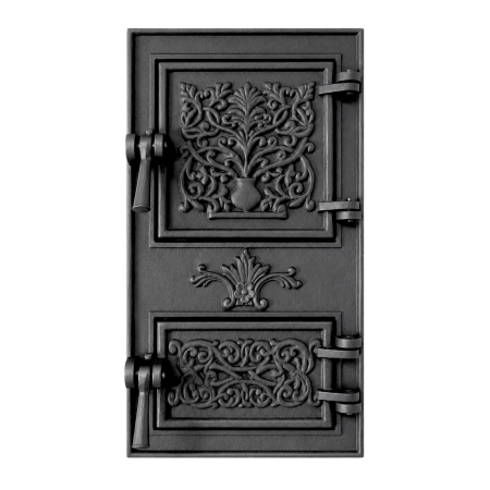 Uși pentru sobă și șemineu - usa-soba-fonta-monobloc-motive-florale