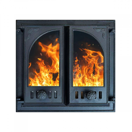 Uși pentru sobă și șemineu - USA SEMINEU CU STICLA, DOUA DESCHIDERI 480 x 480 mm