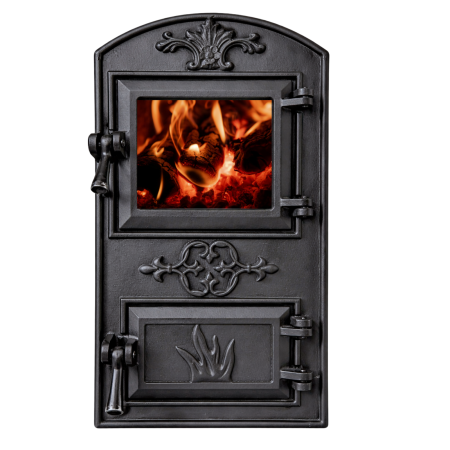 Uși pentru sobă și șemineu - usa-semineu-cu-sticla-model-oval-fonta