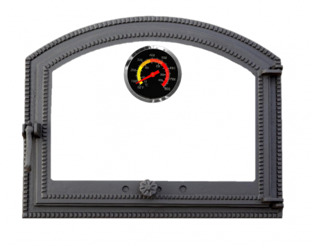 Uși de cuptor - UȘA ȘEMINEU, CUPTOR SEMIROTUND PUNCTAT + TERMOMETRU