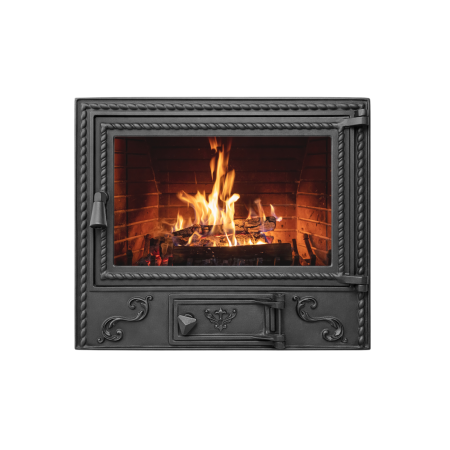 Uși pentru sobă și șemineu - UȘĂ ȘEMINEU DIN FONTĂ CU STICLĂ 600 x 500 mm