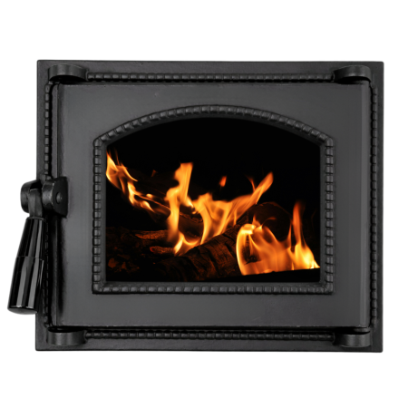 Uși pentru sobă și șemineu - usa-semineu-punctat-semirotund-cu-geam-fonta