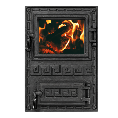 Uși pentru sobă și șemineu - ua-soba-semineu-model-grec-520x380-mm