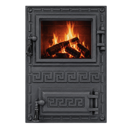 Uși pentru sobă și șemineu - ua-soba-semineu-model-grec-520x380-mm