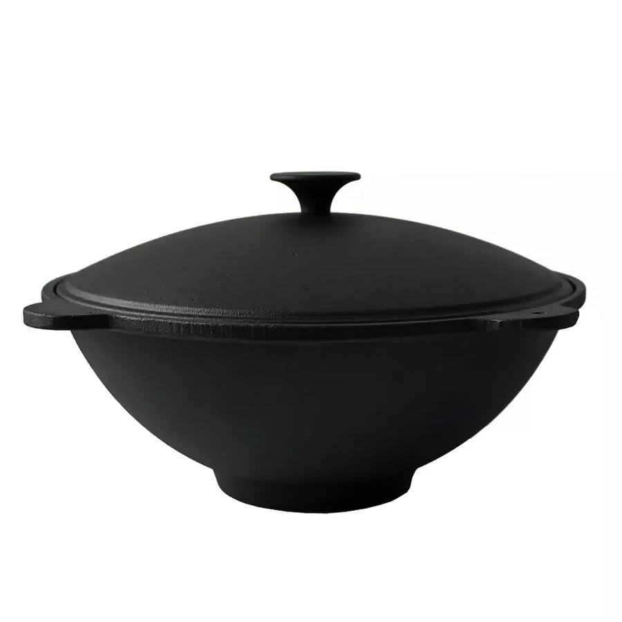 Vase pentru gătit din fontă - WOK DIN FONTA CU CAPAC DIAMETRU 51 cm
