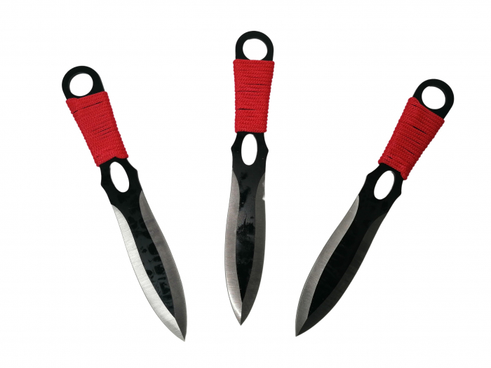 Set trei cutite de aruncat IdeallStore®, Red Fury, otel inoxidabil, 19 cm [2]