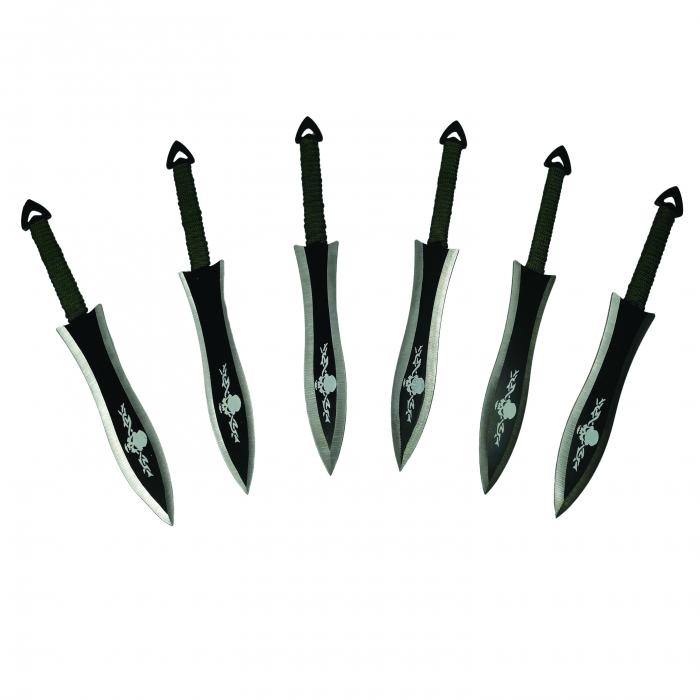 Set sase cutite de aruncat IdeallStore®, Army Fury, otel inoxidabil, 19 cm [2]