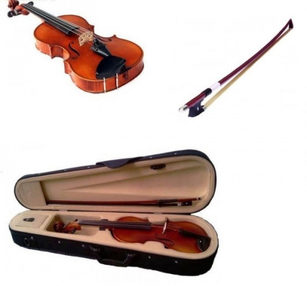 Vioara clasica din lemn 4/4 toc inclus + set corzi cadou [2]