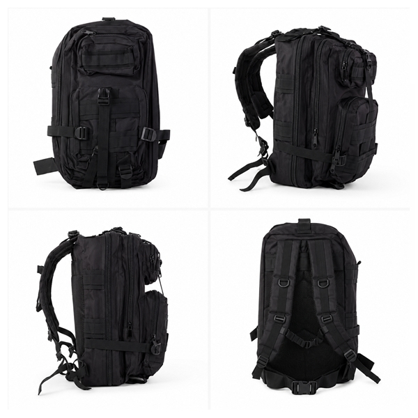 Rucsac Tactic Militar de Supraviețuire 28L DEPOX®, Negru, Compartimente Multiple, Sistem MOLLE [2]