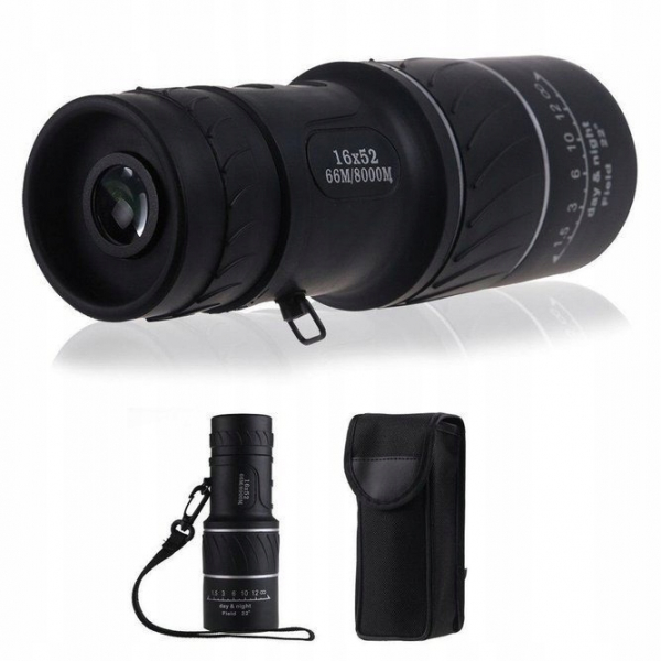 Luneta de camping si vanatoare, Monocular, 16x52, negru, husa inclusa [2]