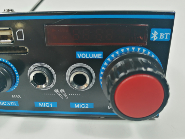 Amplificator bluetooth digital, tip Statie, 2 x 30 W, intrari USB-SD, doua intrari microfon [5]