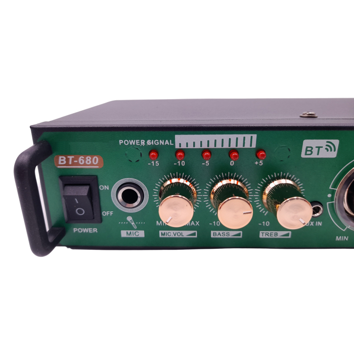 Amplificator digital IdeallStore®, BT-680 Experience, tip Statie, 2x10 W, Bluetooth, telecomanda, intrari USB, SD CARD, microfon [5]