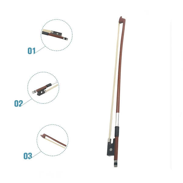 Arcus pentru vioara 1/4, lemn, fibre sintetice, maro, 55 cm [3]