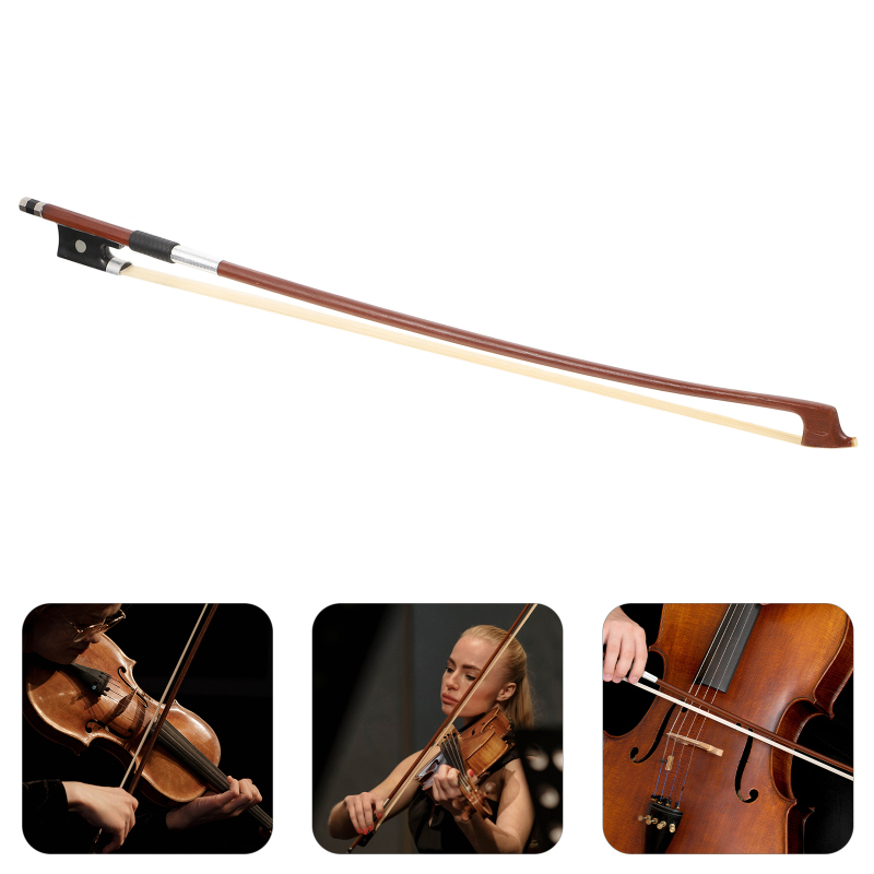 Arcus pentru vioara 3/4 IdeallStore®,  lemn, fibre sintetice, maro, 63 cm [5]