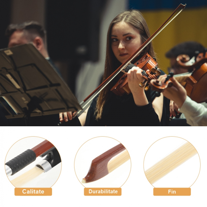 Arcus pentru vioara, One Sound, lemn, fibre sintetice, maro, 4/4 [6]