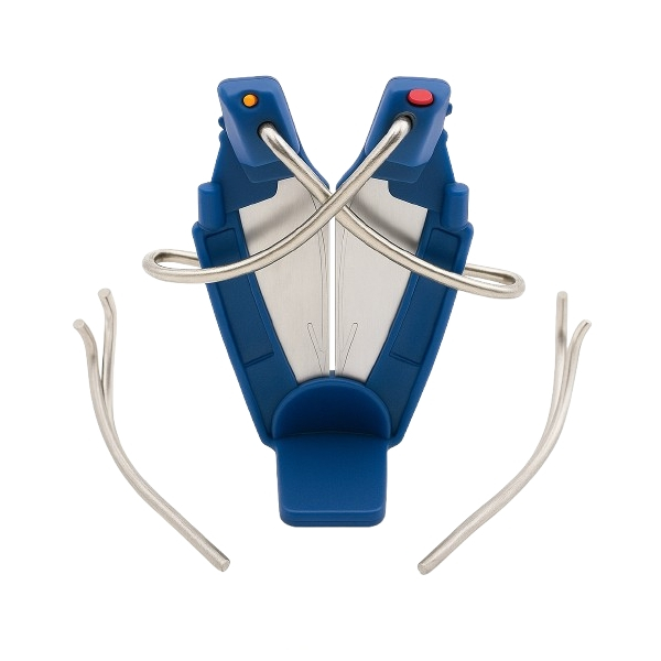 Dispozitiv Ascutit Cutite Sharp Easy si Mini Menghina din Fonta, prindere de masa, set 2 in 1, Albastru/Gri [4]