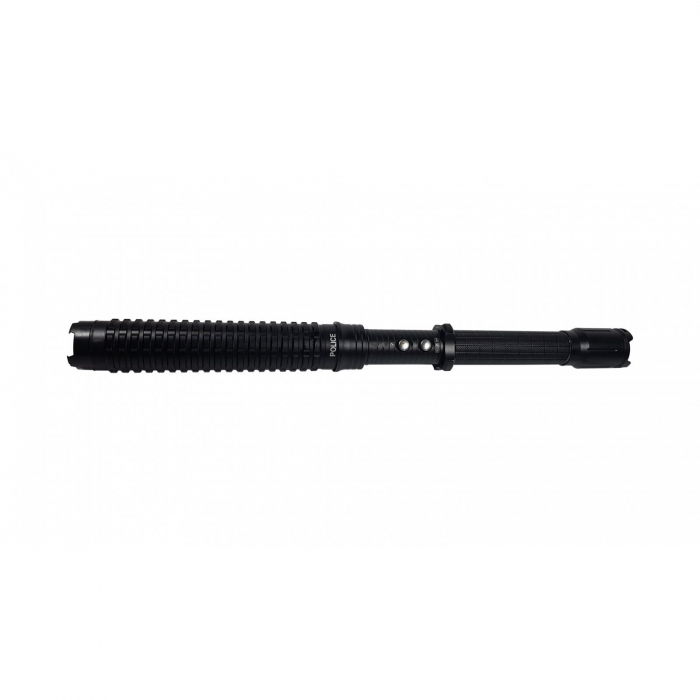 Baston cu electrosoc extensibil IdeallStore®, X10 Power, negru, full metalic, 49 cm [2]