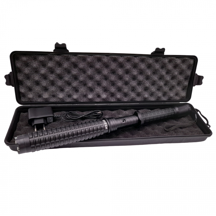 Baston cu electrosoc extensibil IdeallStore®, X10 Rogue, negru, full metalic, 49 cm, cutie transport [7]