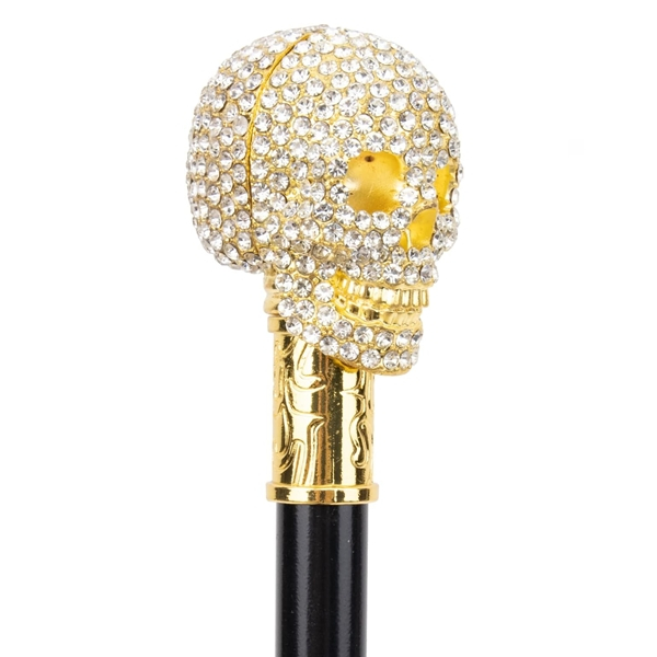 Baston de mers, decorativ, DEPOX®, Cap de craniu, metalic, 90 cm, negru [5]