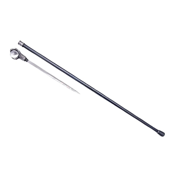 Baston decorativ, Ball, metalic, cutit panoplie, 95 cm, negru [4]