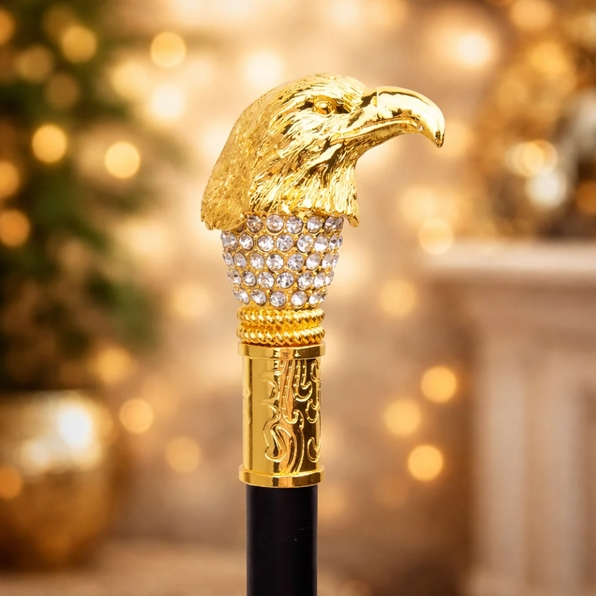 Baston de mers, decorativ, DEPOX®, Vultur, metalic, 90 cm, negru [3]