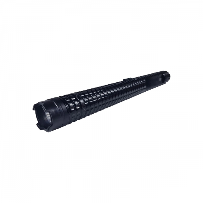 Set baston electrosoc, lanterna si spray paralizant chili DEPOX®, metalic, 35 cm/60 ml, negru, cutie inclusa [4]