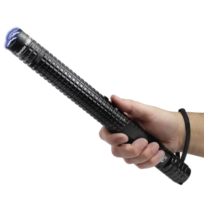 Set baston electrosoc, lanterna si spray paralizant chili DEPOX®, metalic, 35 cm/60 ml, negru, cutie inclusa [7]