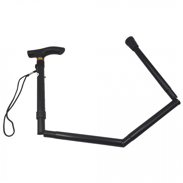 Baston flexibil pentru locomotie IdeallStore®, Special Help, extensibil, aluminiu, 92 cm, negru [2]