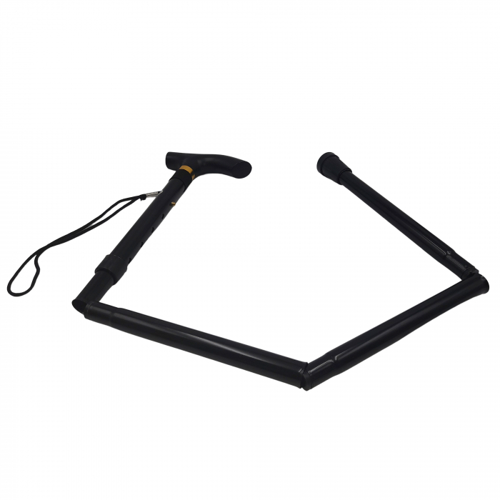 Baston flexibil pentru locomotie IdeallStore®, Special Help, extensibil, aluminiu, 92 cm, negru [3]
