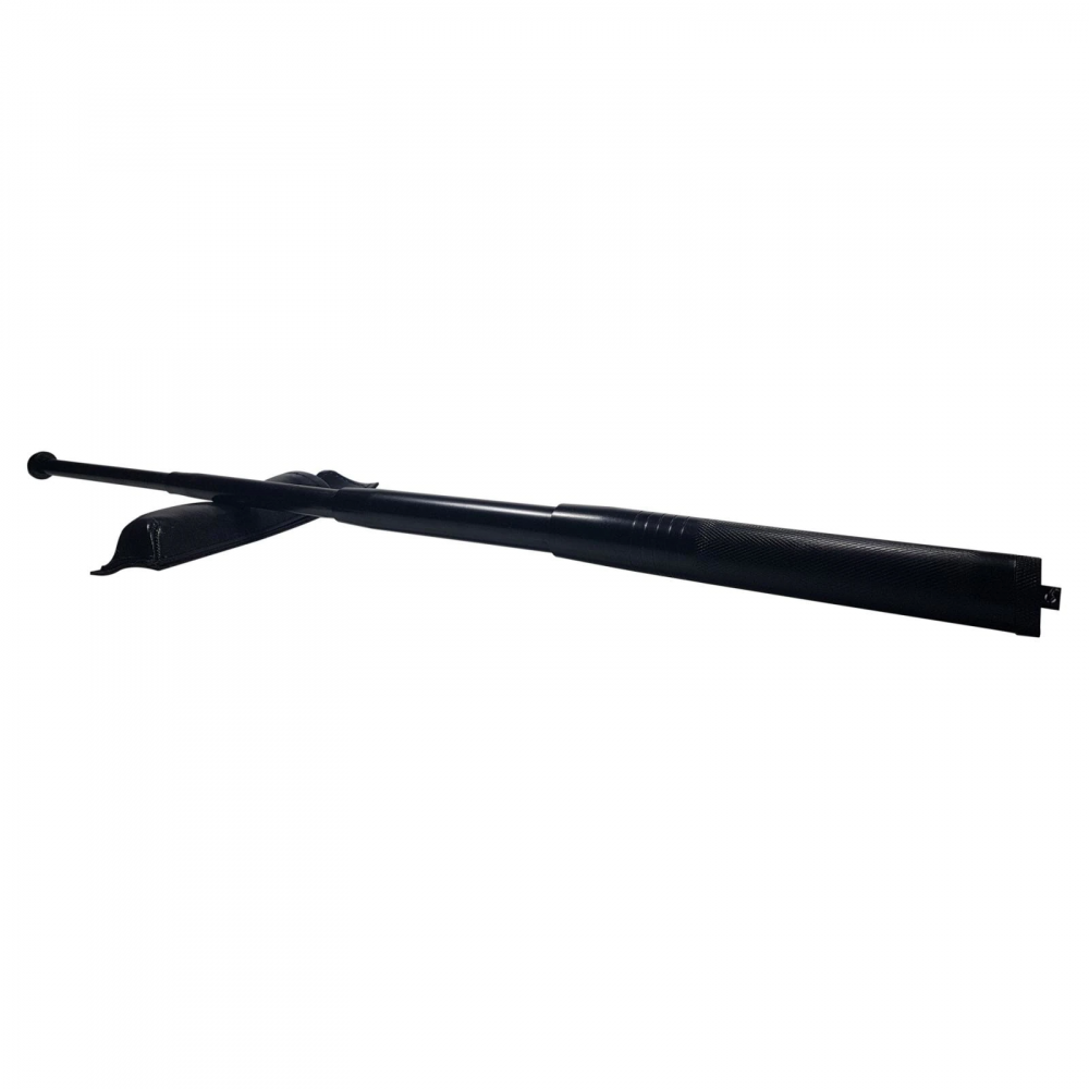 Set baston telescopic din otel, negru, 64 cm + box craniu auriu [2]