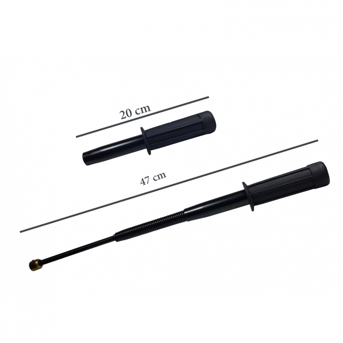 Baston telescopic flexibil maner cauciuc, 47 cm, negru [2]