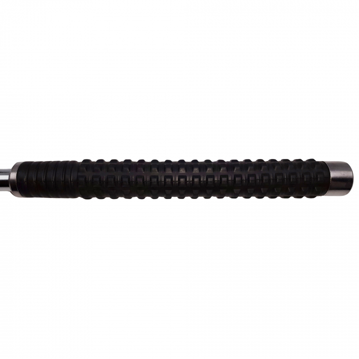 Set baston telescopic 3 sectiuni si bata de baseball cu lanternă LED DEPOX®, otel inoxidabil, 64 cm/36 cm,  argintiu/negru, husa inclusa [5]