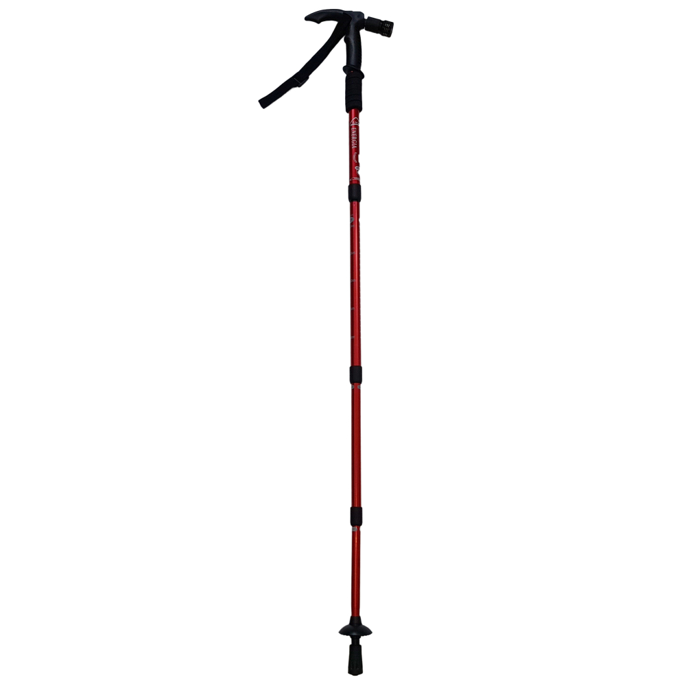 Baston trekking extensibil IdeallStore®, Ol Helper, aluminiu, lampa LED, 110 cm, rosu [2]
