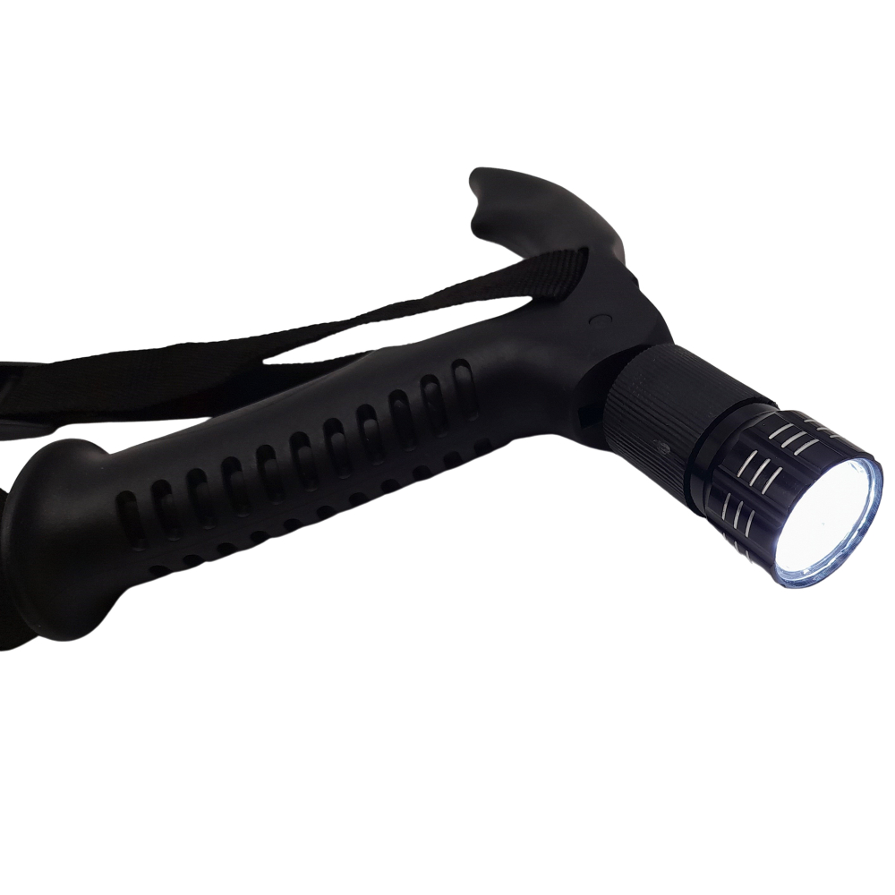 Baston trekking extensibil IdeallStore®, Ol Helper, aluminiu, lampa LED, 110 cm, rosu [6]