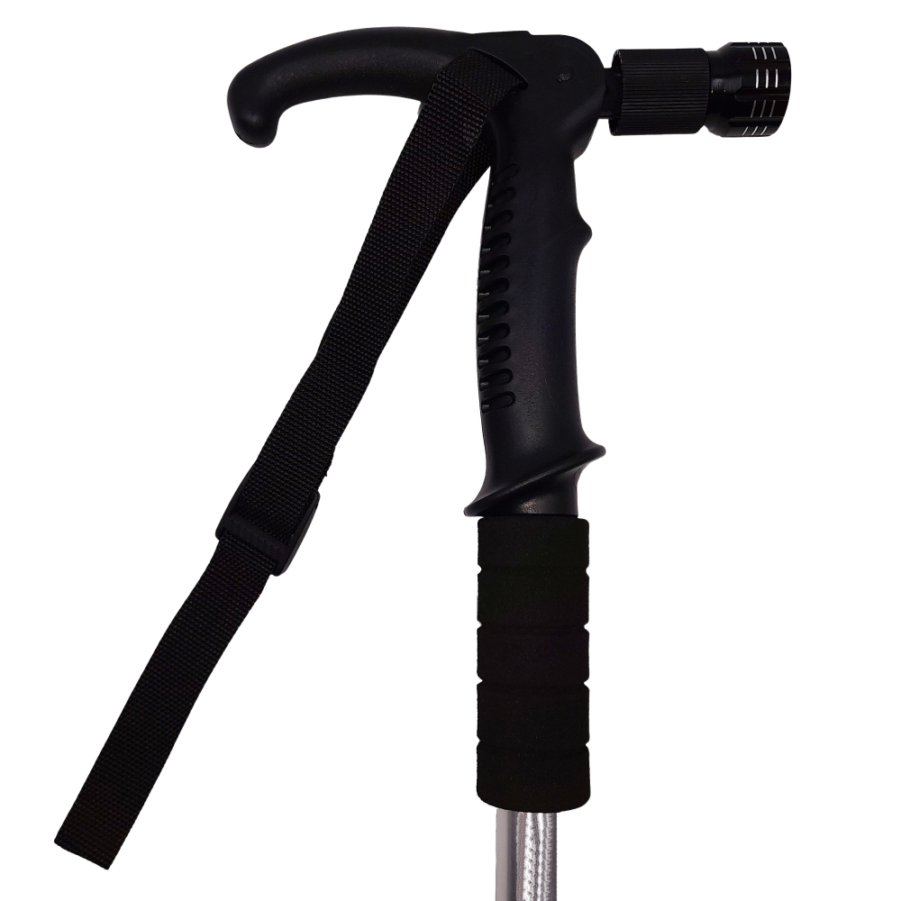 Baston trekking extensibil IdeallStore®, Ol Helper, aluminiu, lampa LED, 110 cm, argintiu [6]