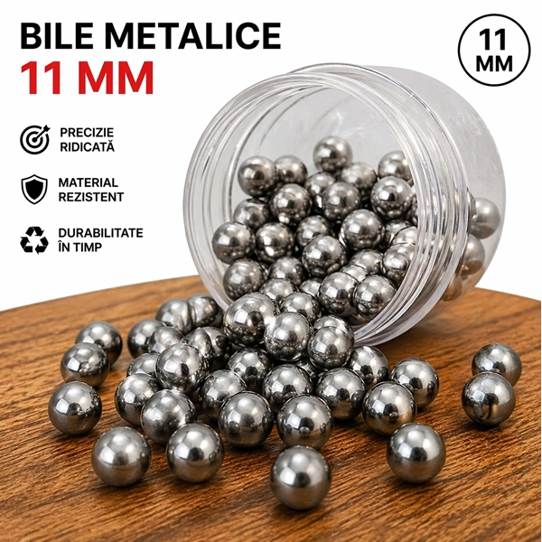 Bile metalice pentru prastie DEPOX®, 11 mm, 100 buc [2]