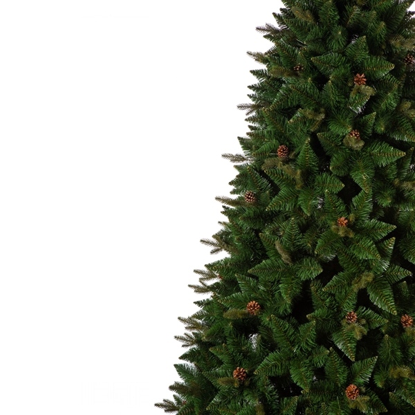 Brad artificial cu conuri Caucasian Pin, PE+PVC, 220 cm, verde [2]