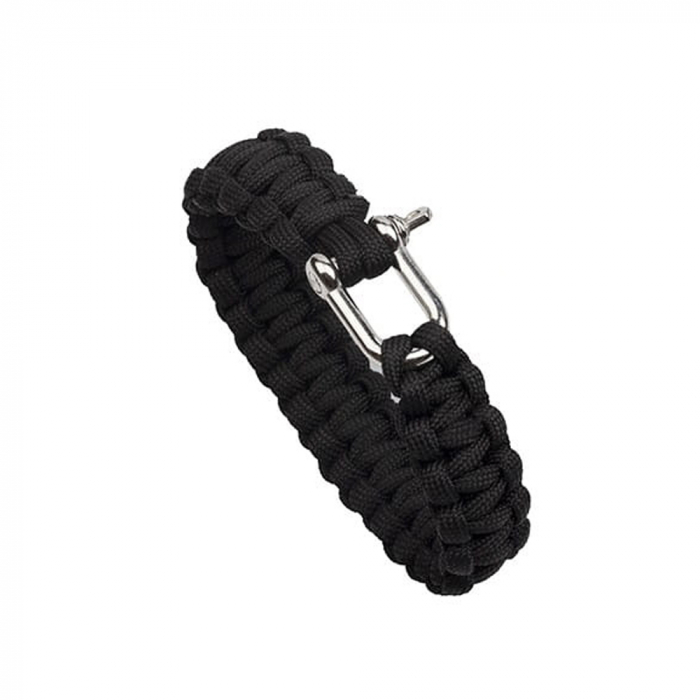 Bratara supravietuire IdeallStore®, Military Surplus, paracord, 24 cm, negru [2]