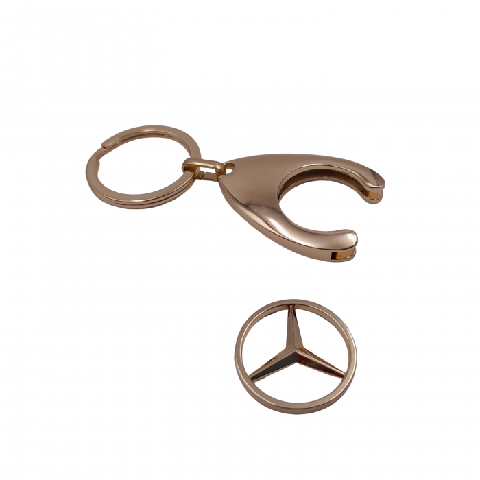 Breloc de chei IdeallStore, Mercedes, 7.5 cm, metal, auriu [4]