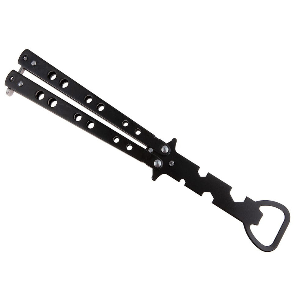 Briceag antrenament IdeallStore®, Party Opener, deschizator capace, otel inoxidabil, 22.5 cm, negru [4]