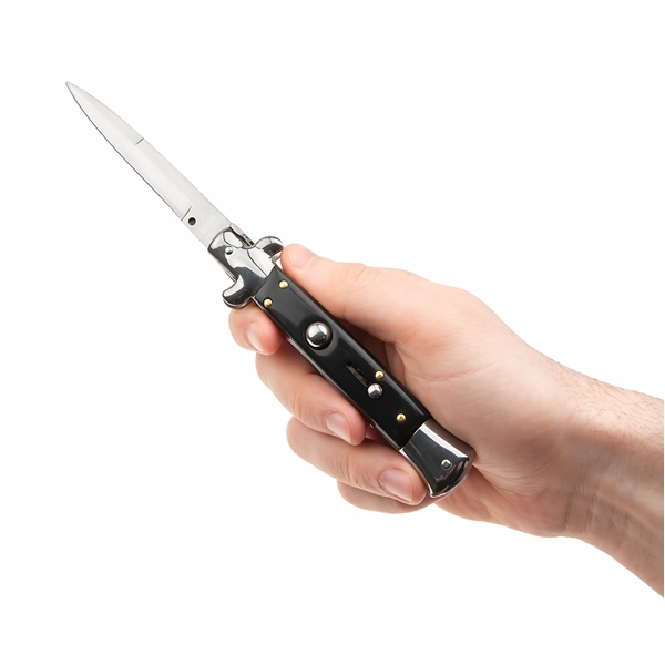 Briceag automat DEPOX®, otel inoxidabil, 22 cm, negru [4]