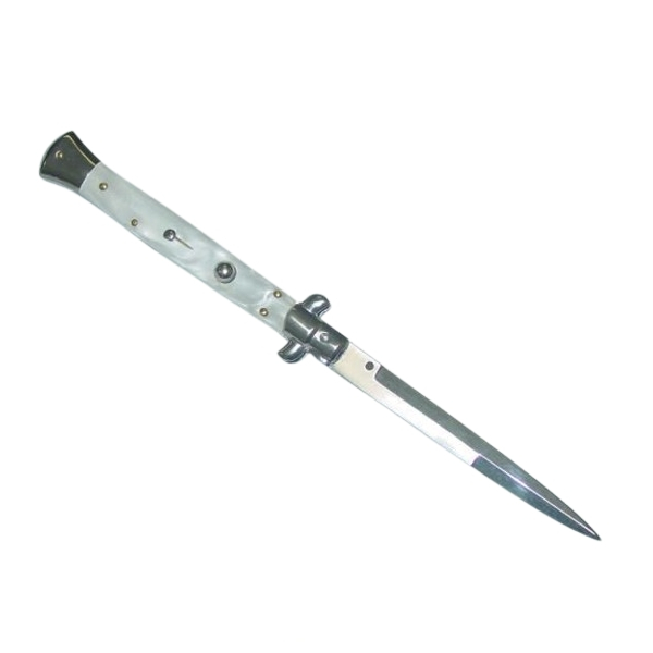 Set doua bricege automate stiletto, Italian Blade, otel inoxidabil, husa inclusa, argintiu [3]