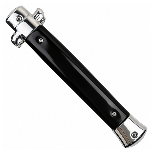 Cuțit cu lamă tip stiletto automat DEPOX®, mâner negru, 27 cm, cu husă inclusa [4]