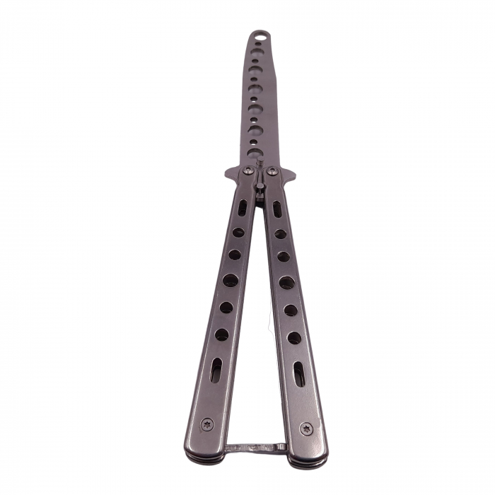 Briceag de antrenament IdeallStore®, model fluture, Distortion. otel, 22.5 cm, Argintiu [5]