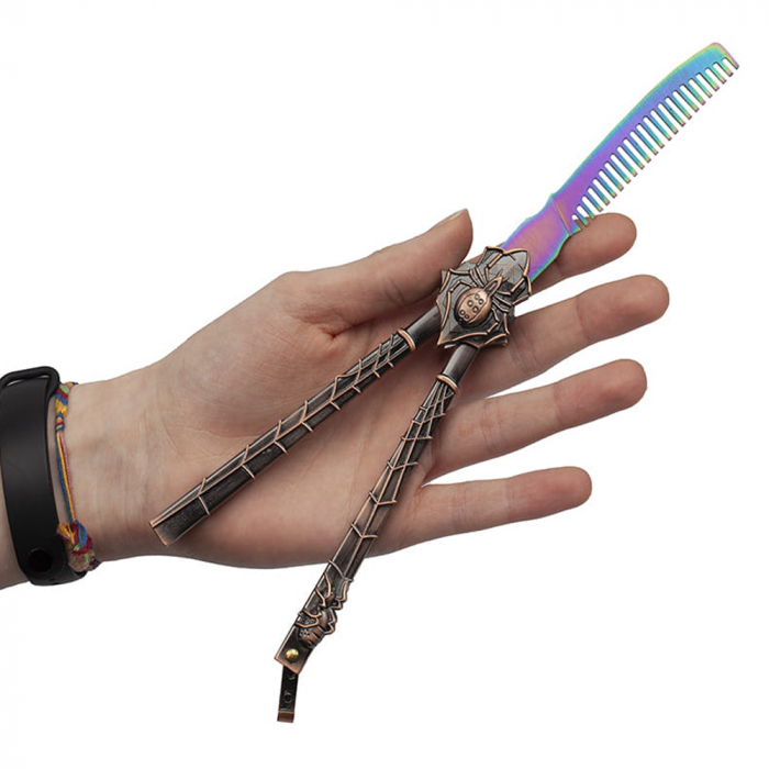 Briceag de antrenament IdeallStore®, Spider King, model piaptan, 22.5 cm, multicolor, cutie lemn [8]