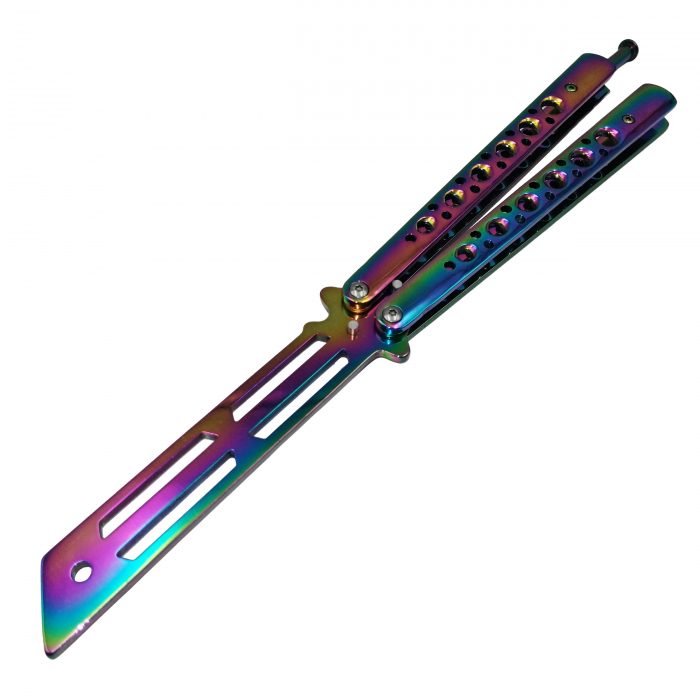 Briceag de antrenament, model fluture, Rainbow Stylish, 23.5 cm, multicolor, husa inclusa [3]