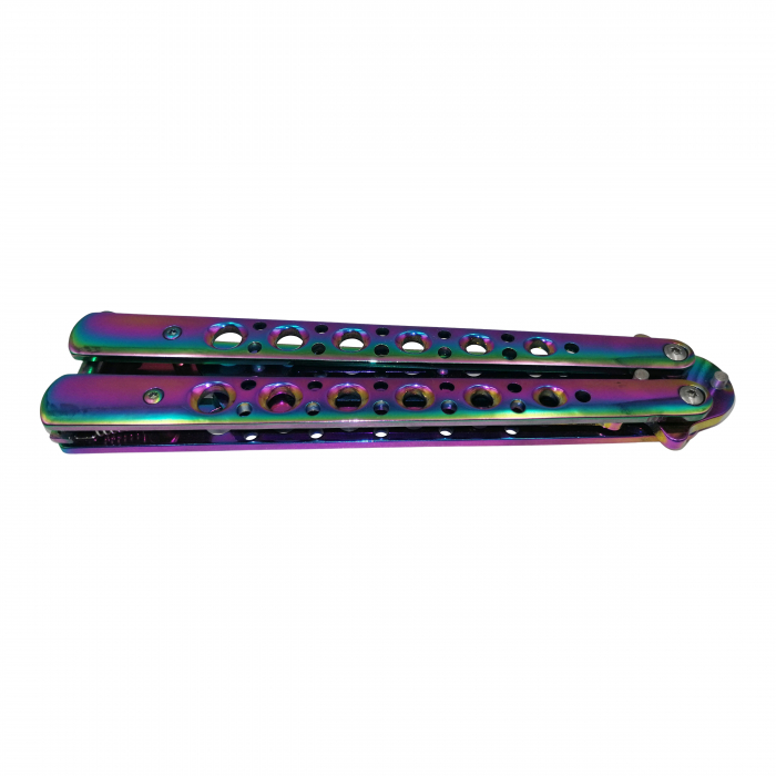 Briceag de antrenament, model fluture, Rainbow Stylish, 23.5 cm, multicolor, husa inclusa [6]