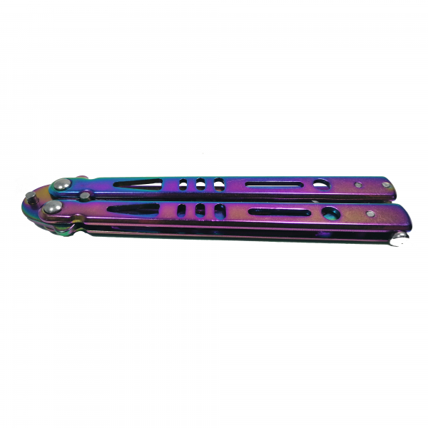Briceag fluture de antrenament IdeallStore®, otel inoxidabil, Rainbow Training, multicolor, 21.5 cm [4]